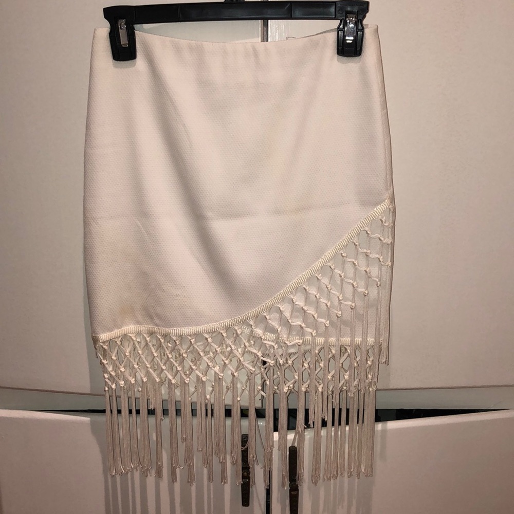 White Fringe Skirt